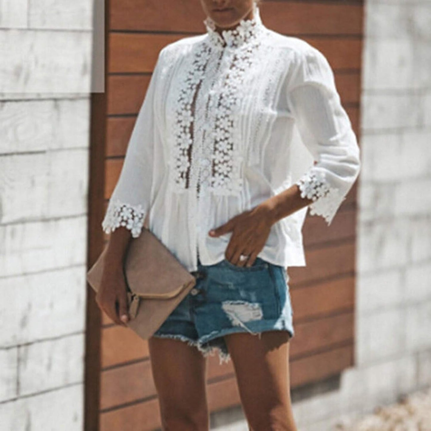 Annie™ | Bloemenblouse met kant design