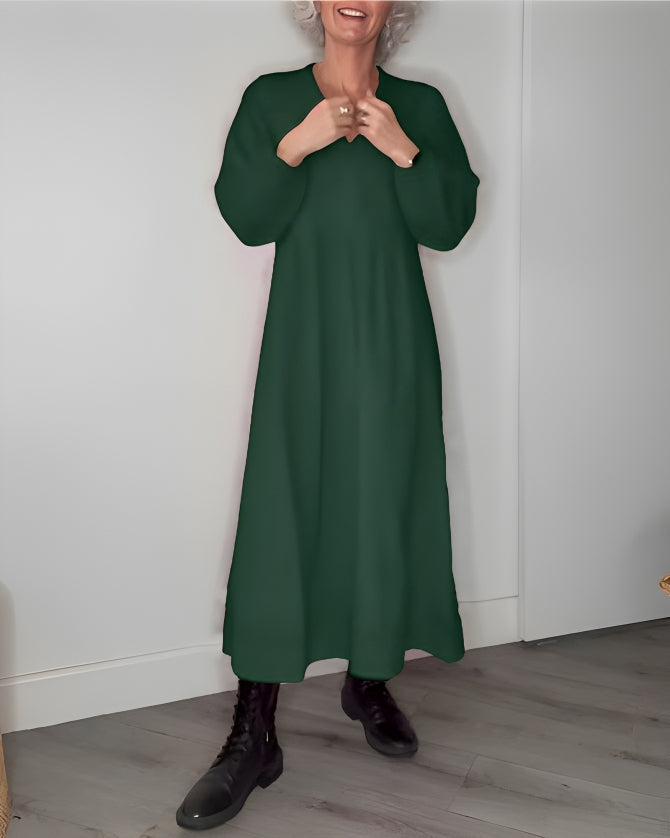 Amanda™ | Afslankende Lange Jurk Met V-Hals