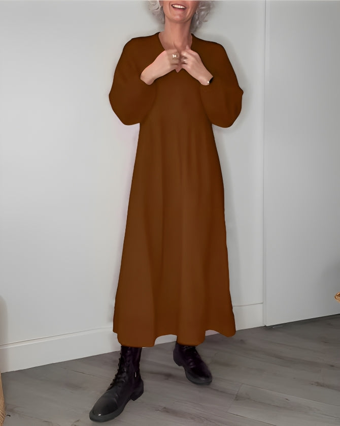Amanda™ | Afslankende Lange Jurk Met V-Hals