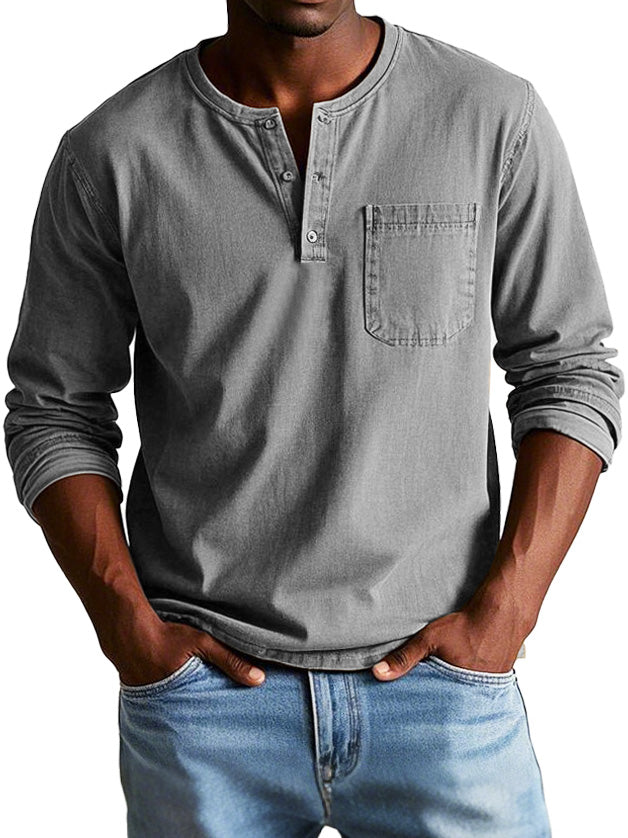 Koen™ | Tijdloze Longsleeve met Henley-hals