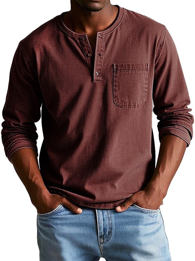 Koen™ | Tijdloze Longsleeve met Henley-hals