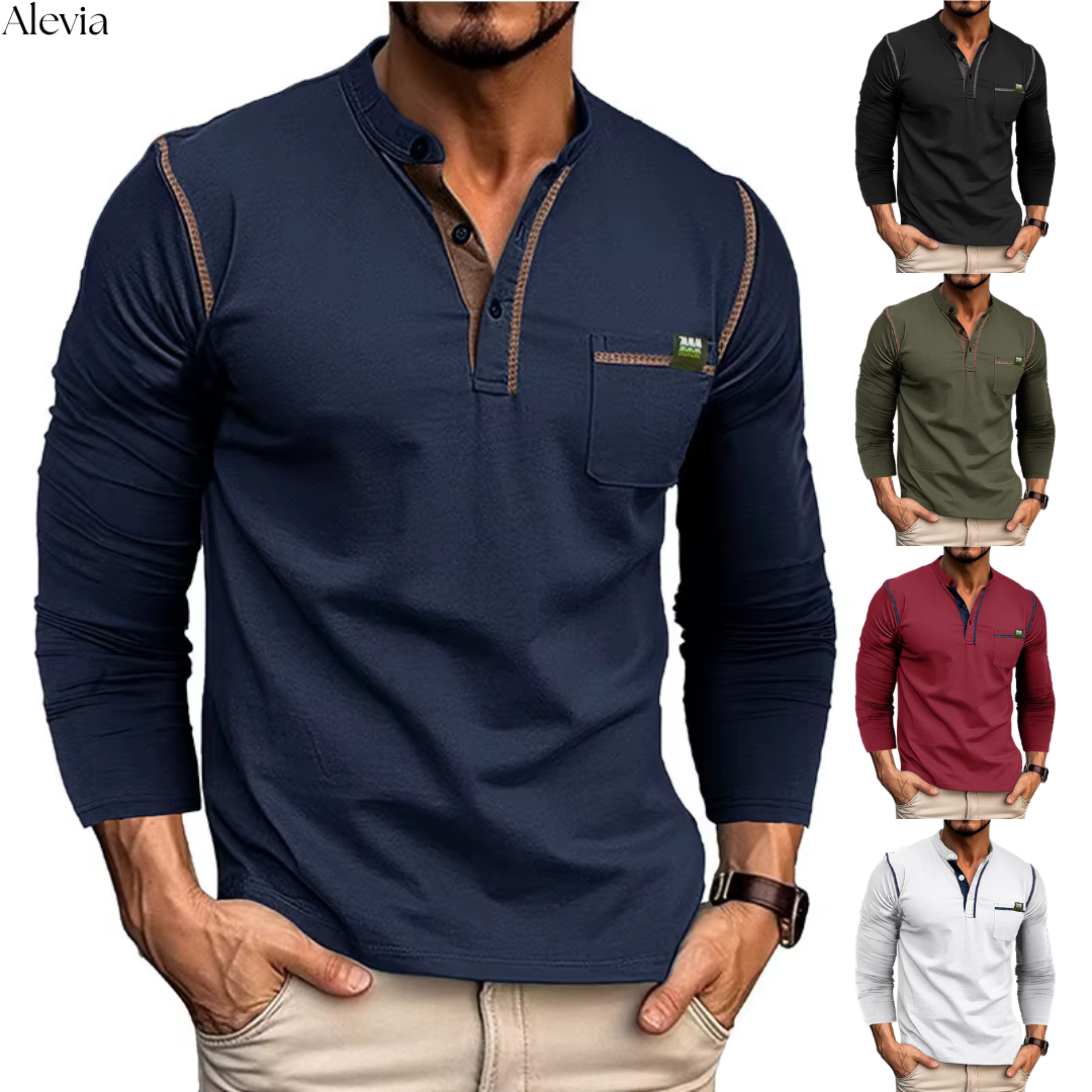 Alex™ | Tijdloze Henley Longsleeve