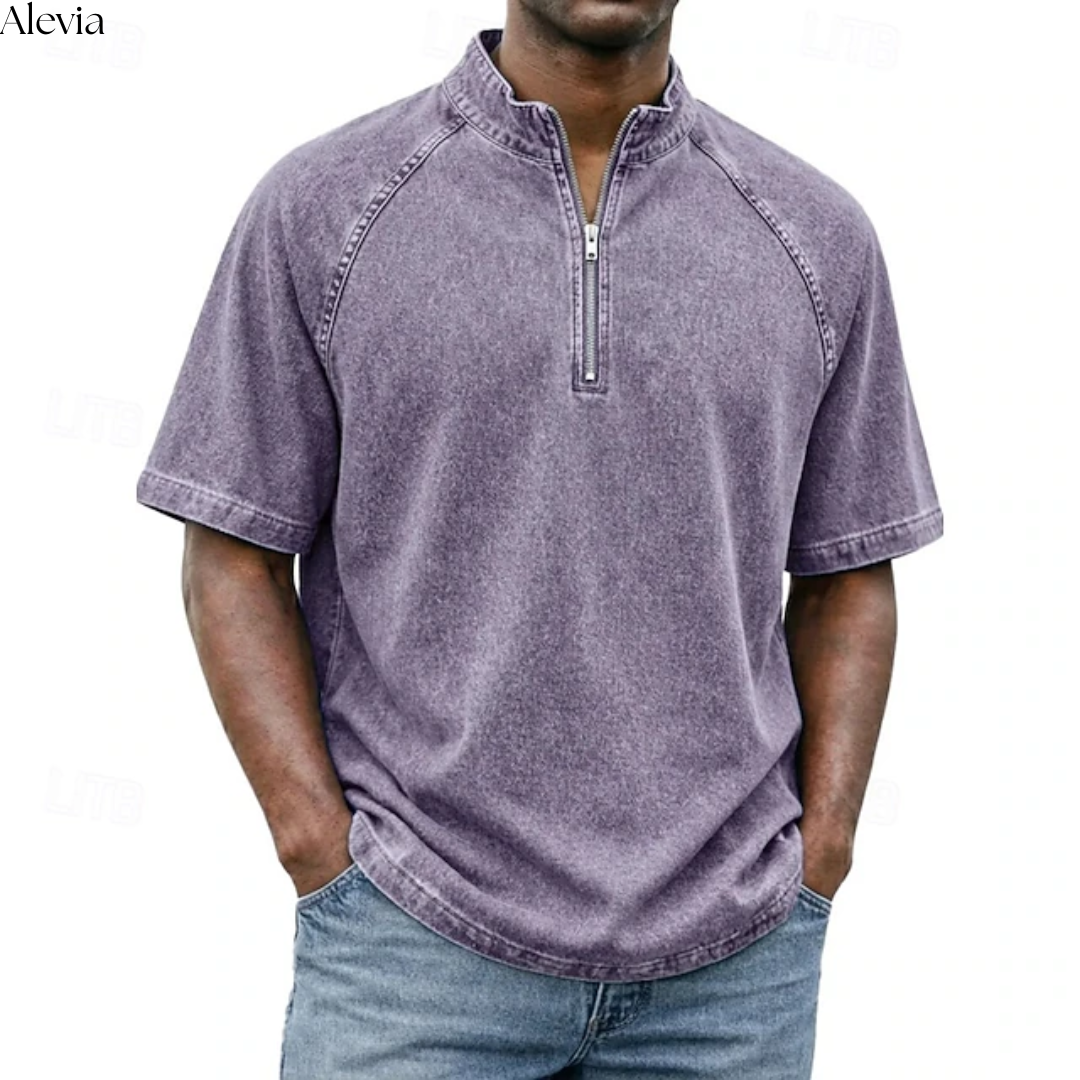 Paul™ | Vintage Henley-shirt met Rits