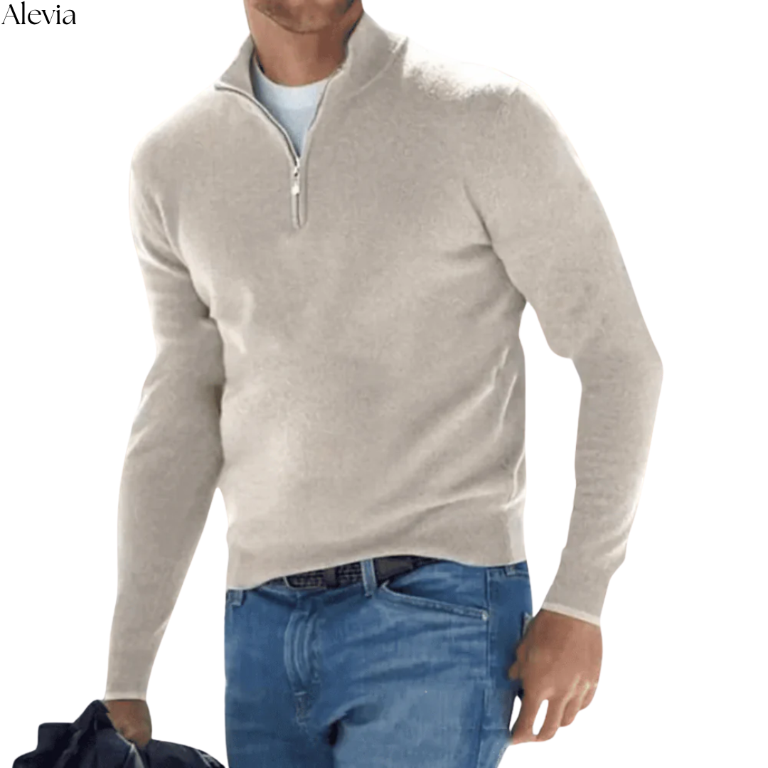 Mats™ | Elegante Trui met Halve Rits