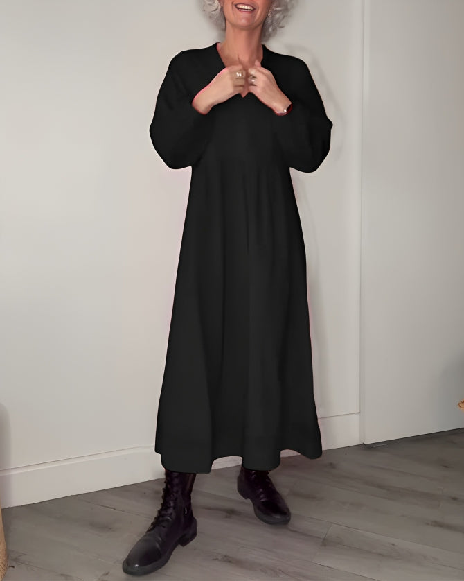 Amanda™ | Afslankende Lange Jurk Met V-Hals