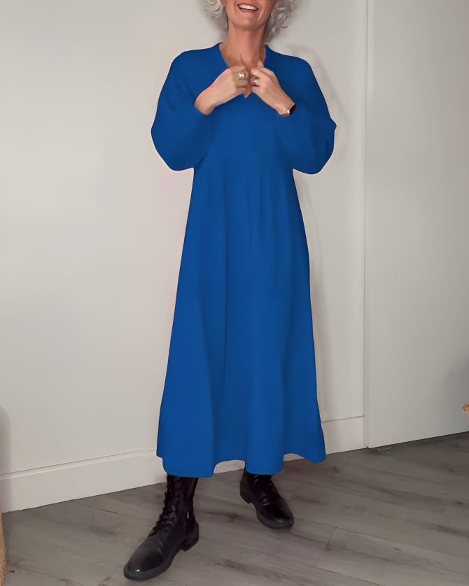 Amanda™ | Afslankende Lange Jurk Met V-Hals