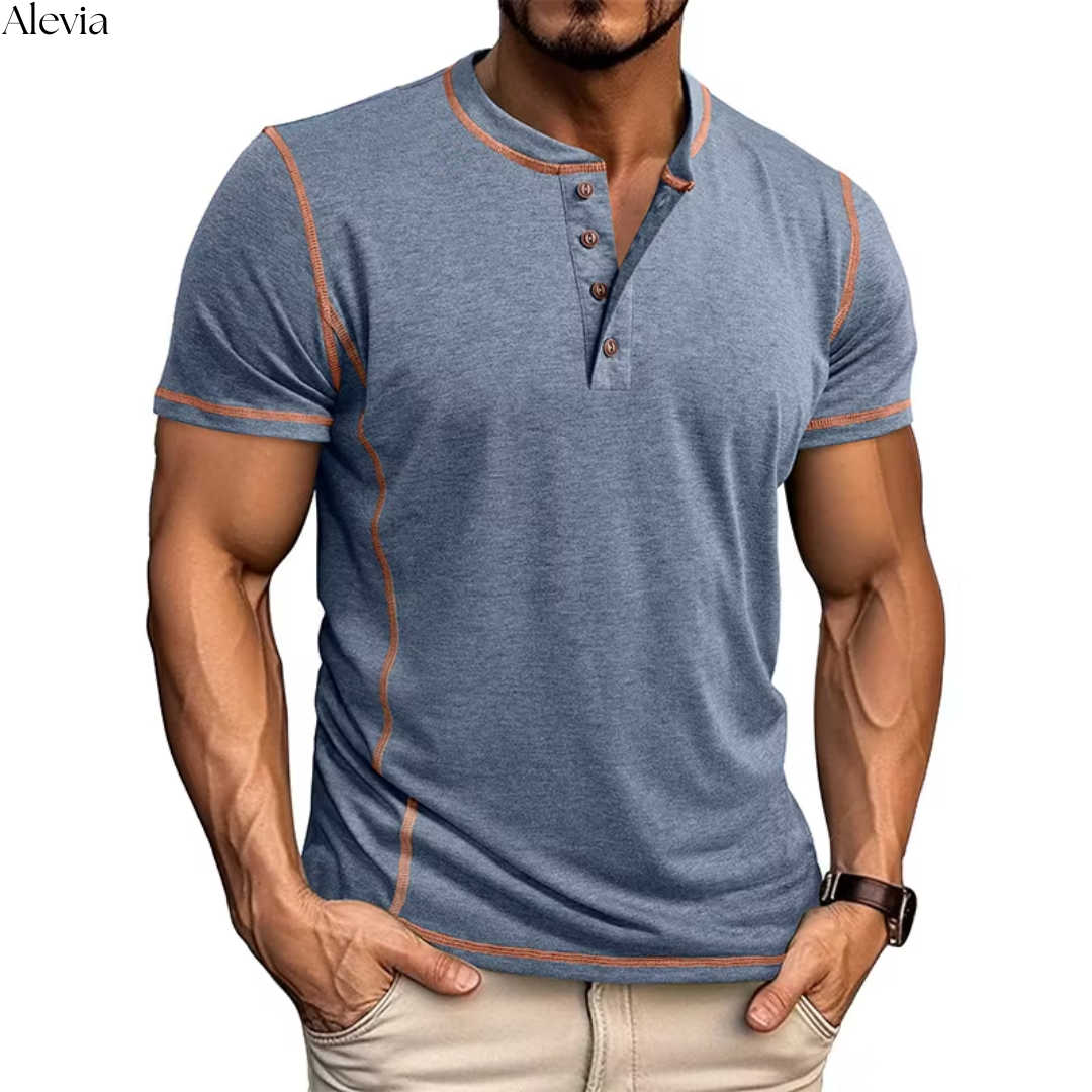 Marcel™ | Stijlvol T-shirt met Henley-hals
