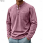 Ruben™ | Vintage Longsleeve met Henley-hals