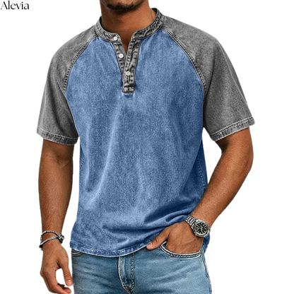 Paul™ | Vintage Tweekleurig Henley-shirt