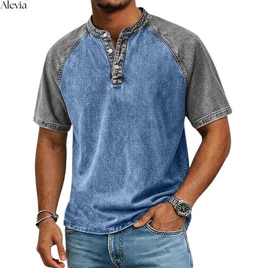 Paul™ | Vintage Tweekleurig Henley-shirt