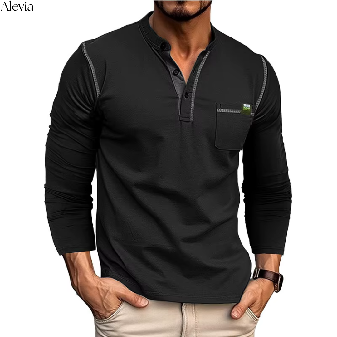 Alex™ | Tijdloze Henley Longsleeve
