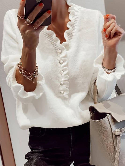 Svenja™ | Eenvoudige Trui met Elegante Knopen