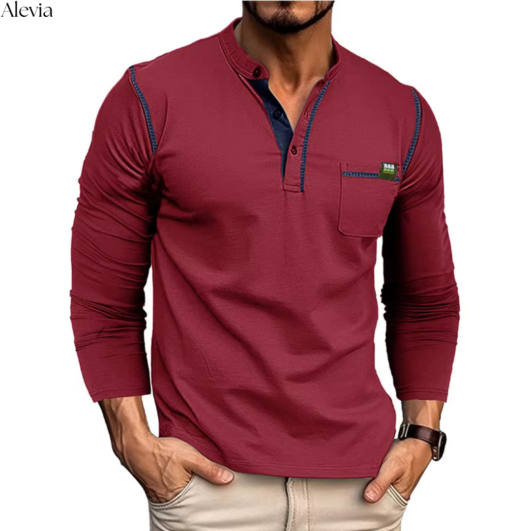 Alex™ | Tijdloze Henley Longsleeve