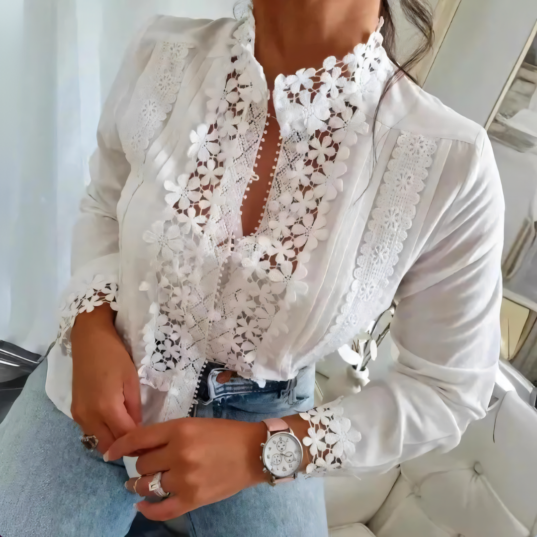 Annie™ | Bloemenblouse met kant design