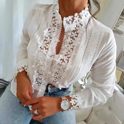 Annie™ | Bloemenblouse met kant design