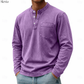 Ruben™ | Vintage Longsleeve met Henley-hals