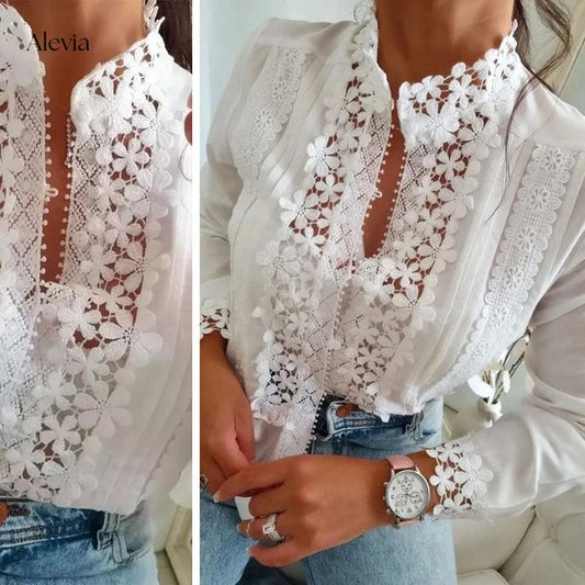 Annie™ | Bloemenblouse met kant design