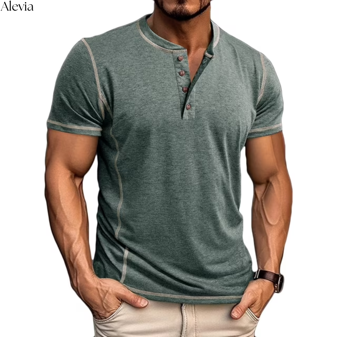 Marcel™ | Stijlvol T-shirt met Henley-hals