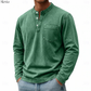 Ruben™ | Vintage Longsleeve met Henley-hals