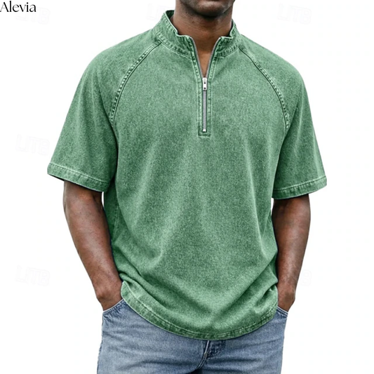 Paul™ | Vintage Henley-shirt met Rits