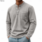 Ruben™ | Vintage Longsleeve met Henley-hals
