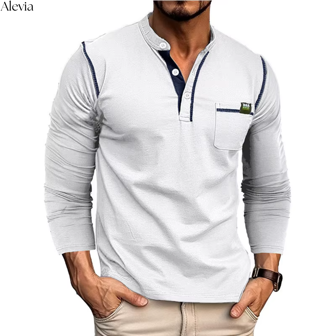 Alex™ | Tijdloze Henley Longsleeve