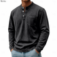 Ruben™ | Vintage Longsleeve met Henley-hals