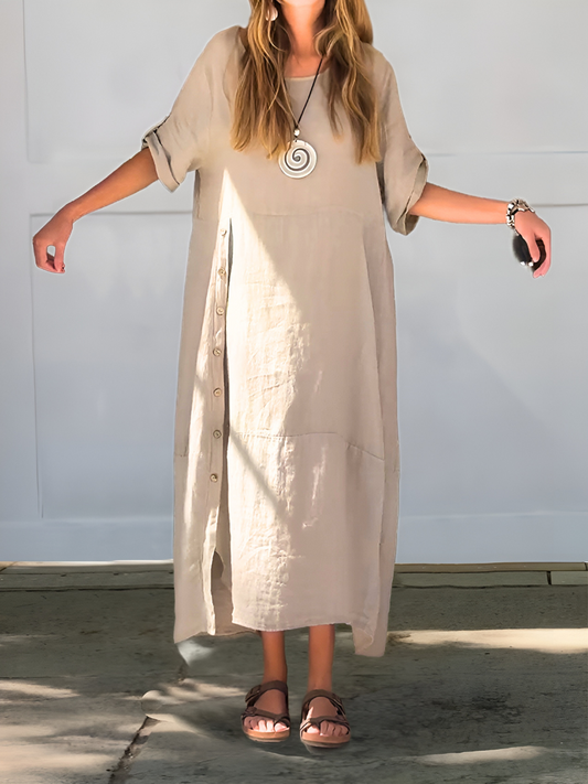 Angelina™ | Elegante Linnen Jurk