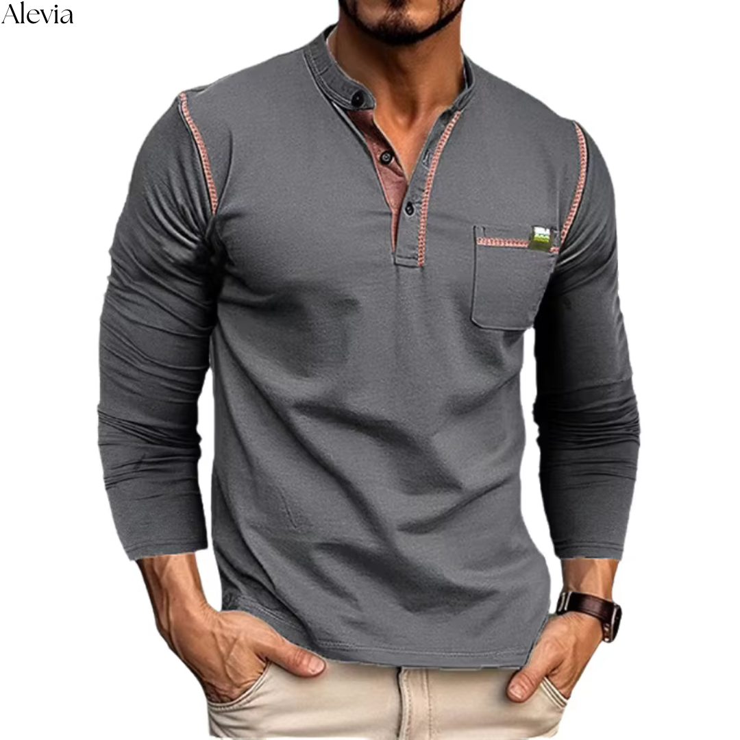 Alex™ | Tijdloze Henley Longsleeve