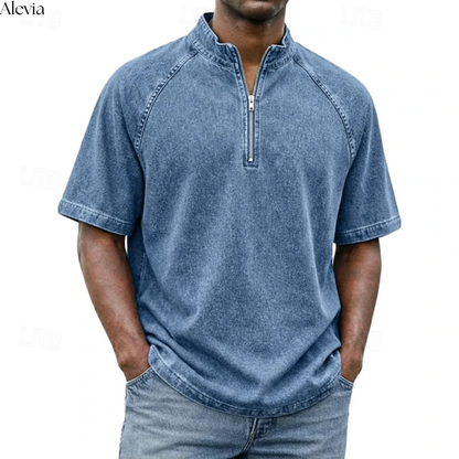 Paul™ | Vintage Henley-shirt met Rits