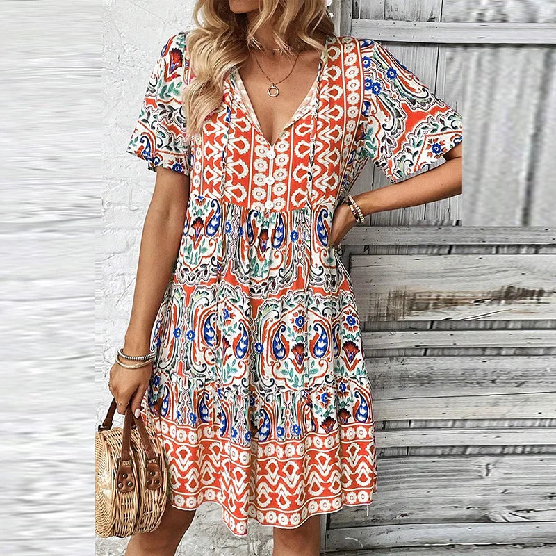 Ariana™ | Katoen Zomerjurk met print