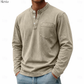 Ruben™ | Vintage Longsleeve met Henley-hals