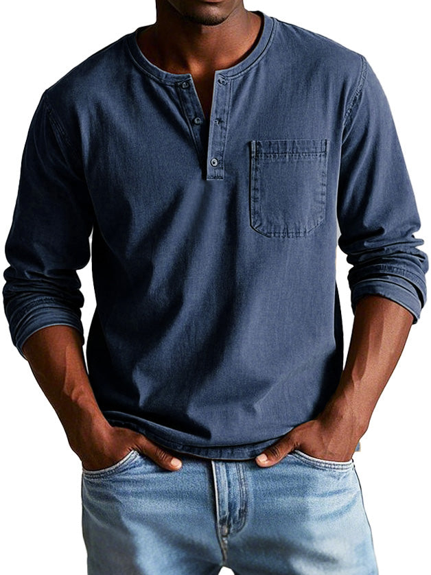 Koen™ | Tijdloze Longsleeve met Henley-hals