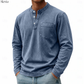 Ruben™ | Vintage Longsleeve met Henley-hals