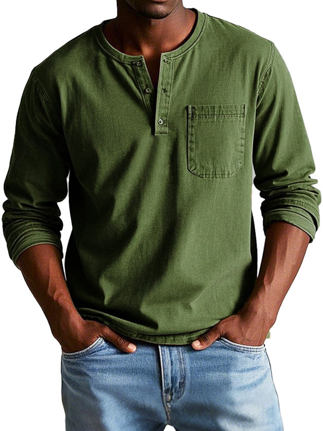 Koen™ | Tijdloze Longsleeve met Henley-hals