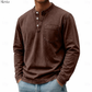 Ruben™ | Vintage Longsleeve met Henley-hals