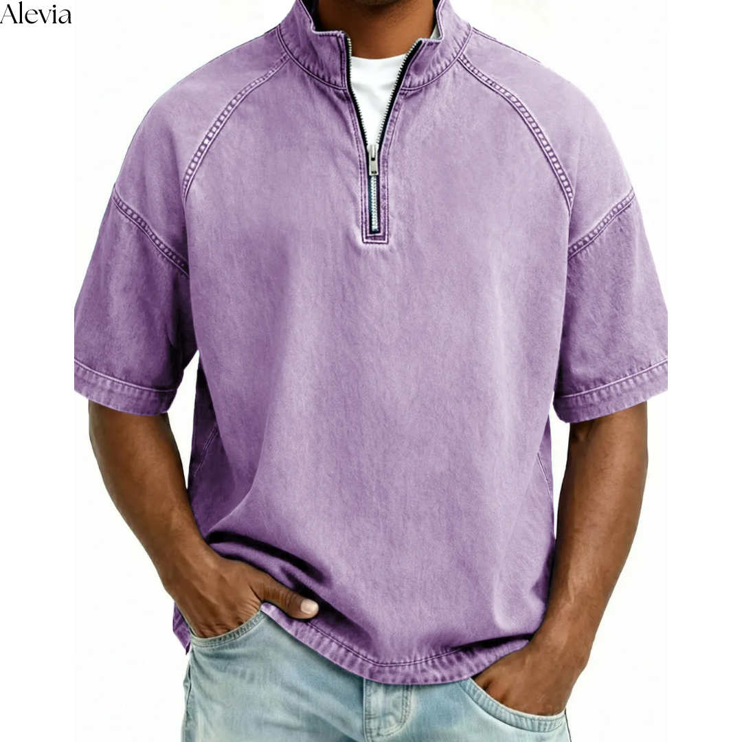 Paul™ | Vintage Henley-shirt met Rits