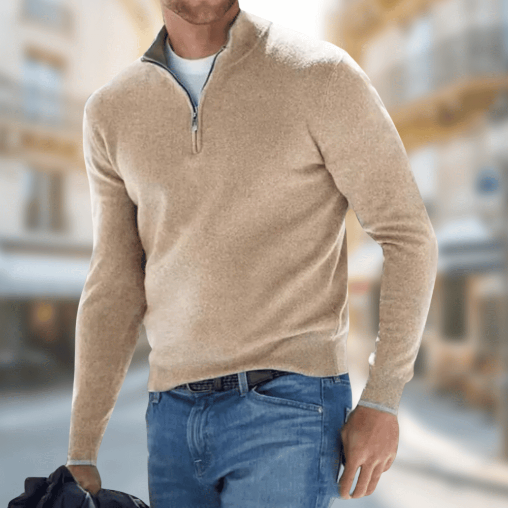 Mats™ | Elegante Trui met Halve Rits