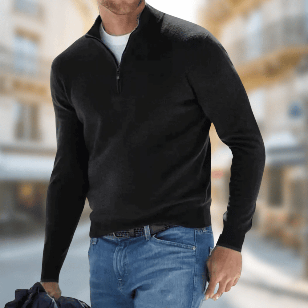 Mats™ | Elegante Trui met Halve Rits