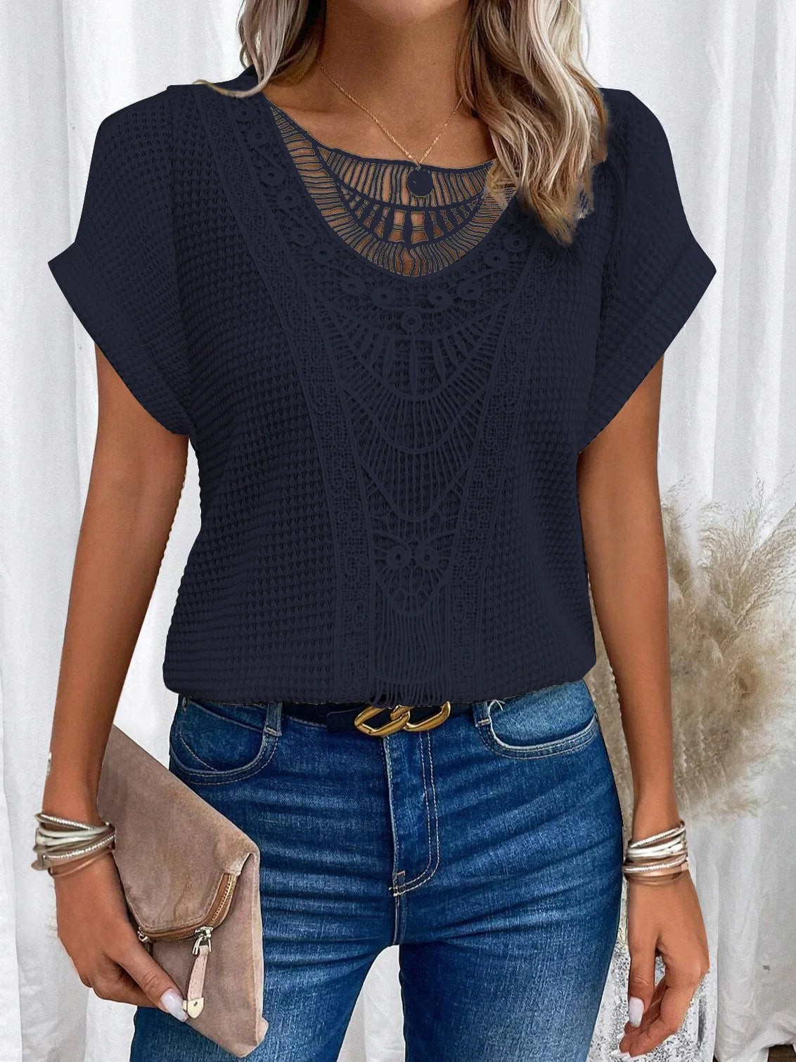 Leona™ | Elegante Top met Ronde-Hals