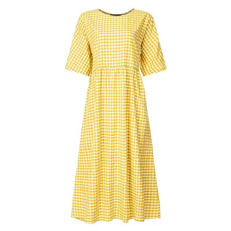 Celeste™ | Elegante Geruite Zomerjurk