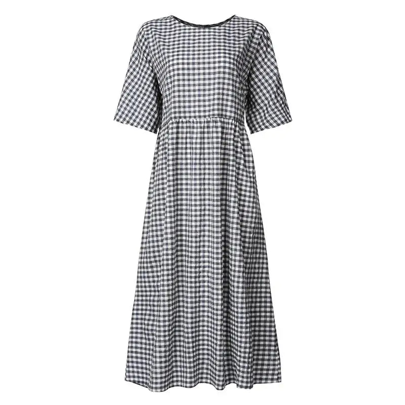 Celeste™ | Elegante Geruite Zomerjurk