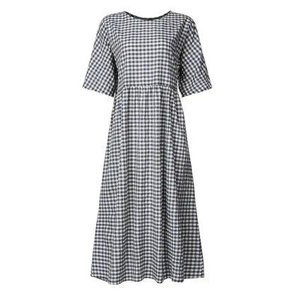 Celeste™ | Elegante Geruite Zomerjurk