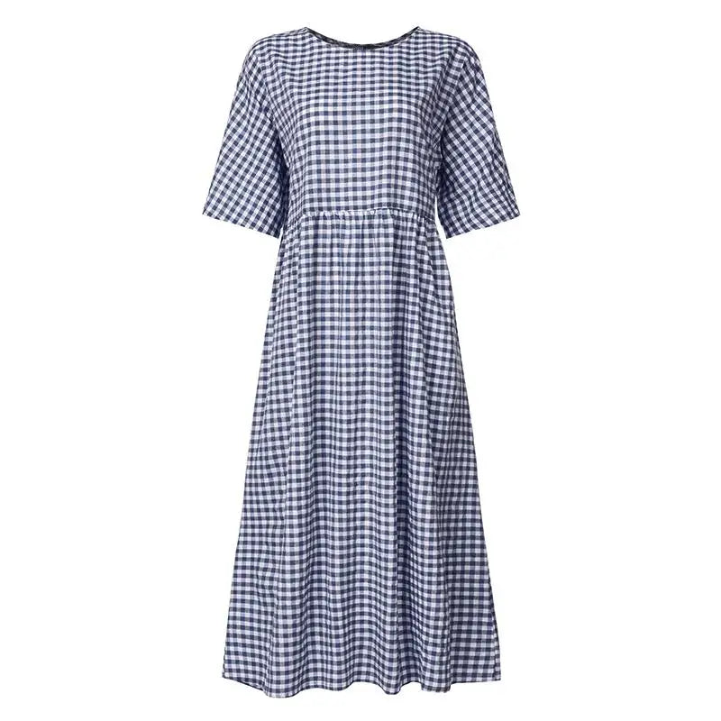 Celeste™ | Elegante Geruite Zomerjurk