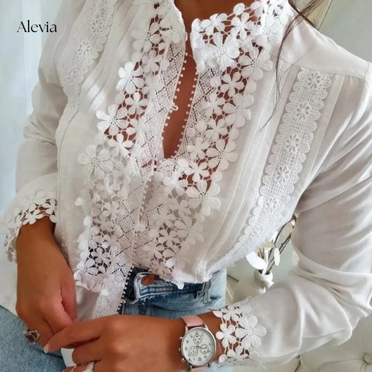 Annie™ | Bloemenblouse met kant design