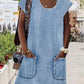 Roxy™ | Zomerse Denim Jurk met Korte Mouwen