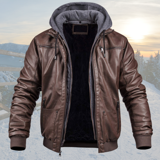 Koen™ | Klassieke Leren Winterjas