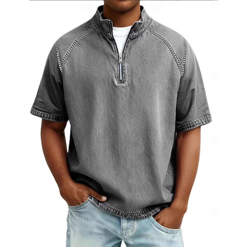 Paul™ | Vintage Henley-shirt met Rits