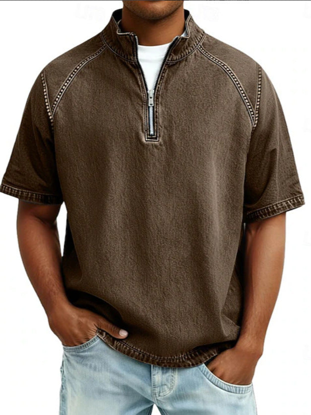Paul™ | Vintage Henley-shirt met Rits