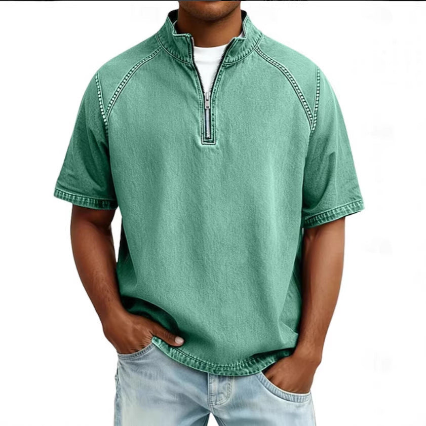 Paul™ | Vintage Henley-shirt met Rits